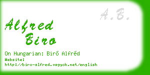 alfred biro business card