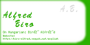 alfred biro business card